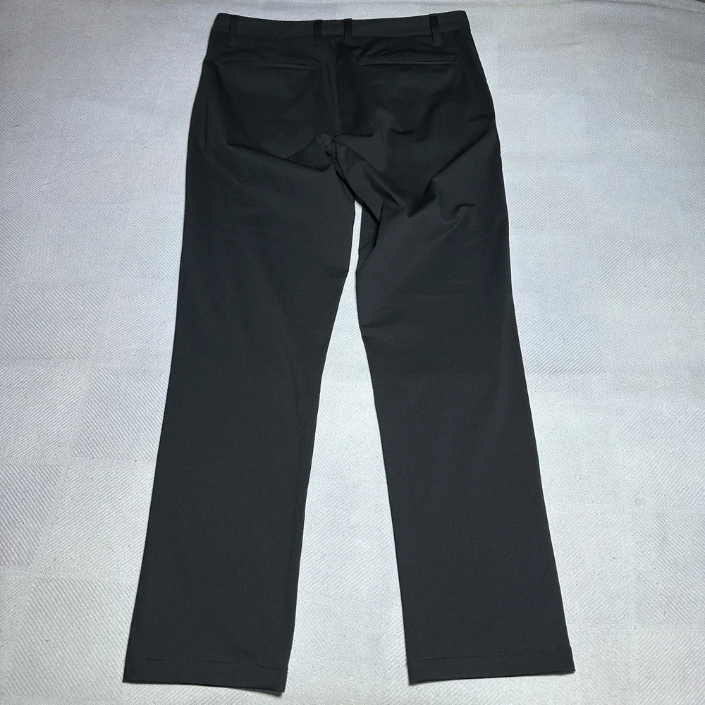 Rhone Commuter Pants Mens 32x31 Black Slim Fit Flat Front Stretch Casual Classic - Picture 7 of 14